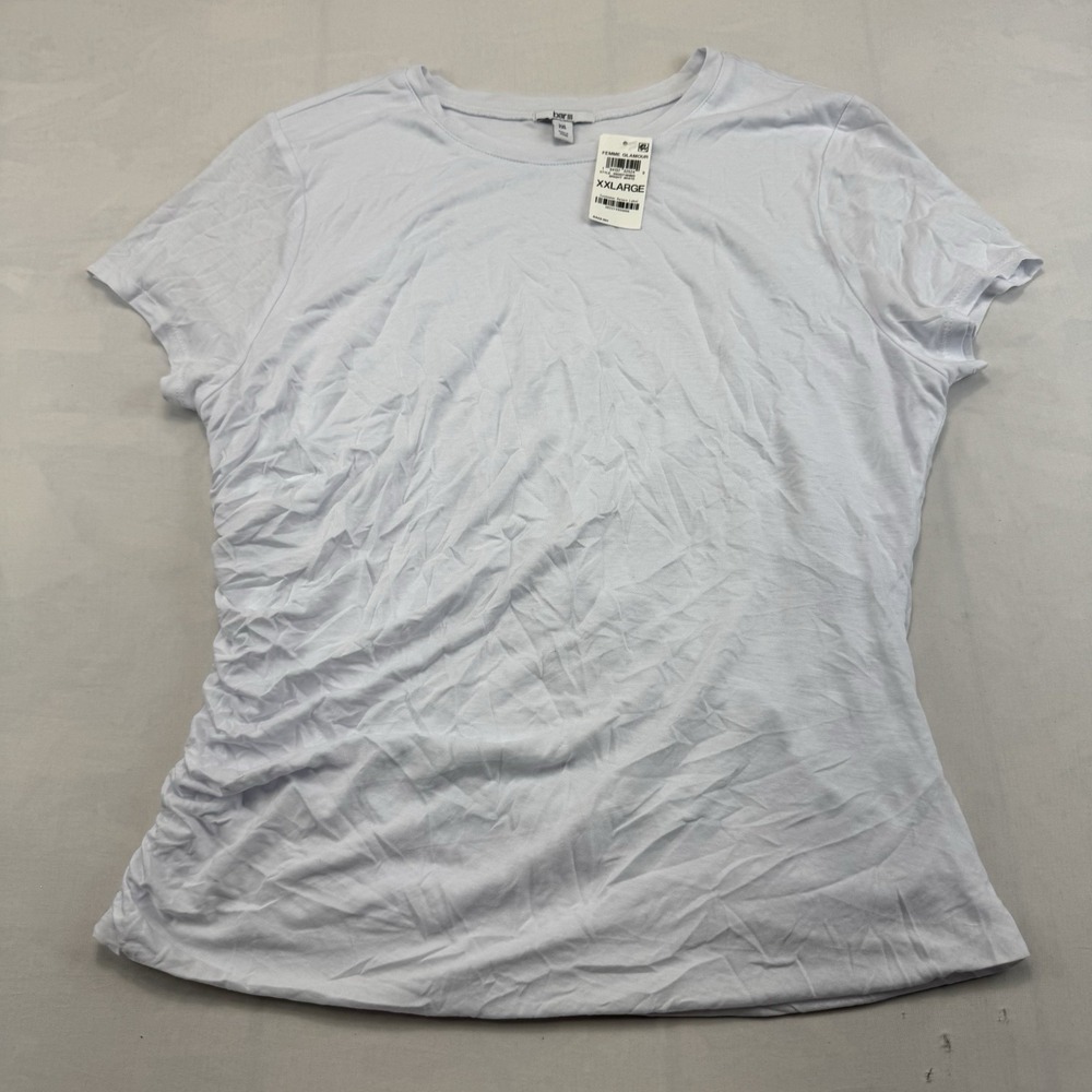 Bar III Women's XXL Bright White Short Sleeve Crew Neck T-Shirt NWT
